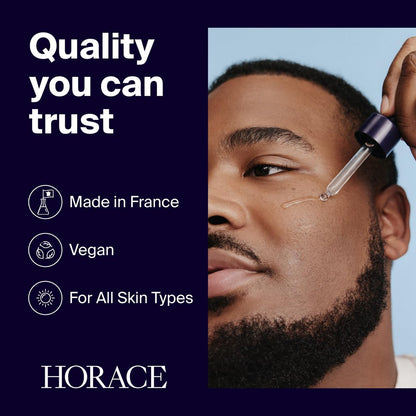 HORACE Hyaluronic Acid + Panthenol Face Serum for Men – Advanced Moisturising Facial Treatment for Dry Skin, Dehydration Lines, and Elasticity – Vegan Skincare for All Skin Types – Unscented, 30ml Avelisse