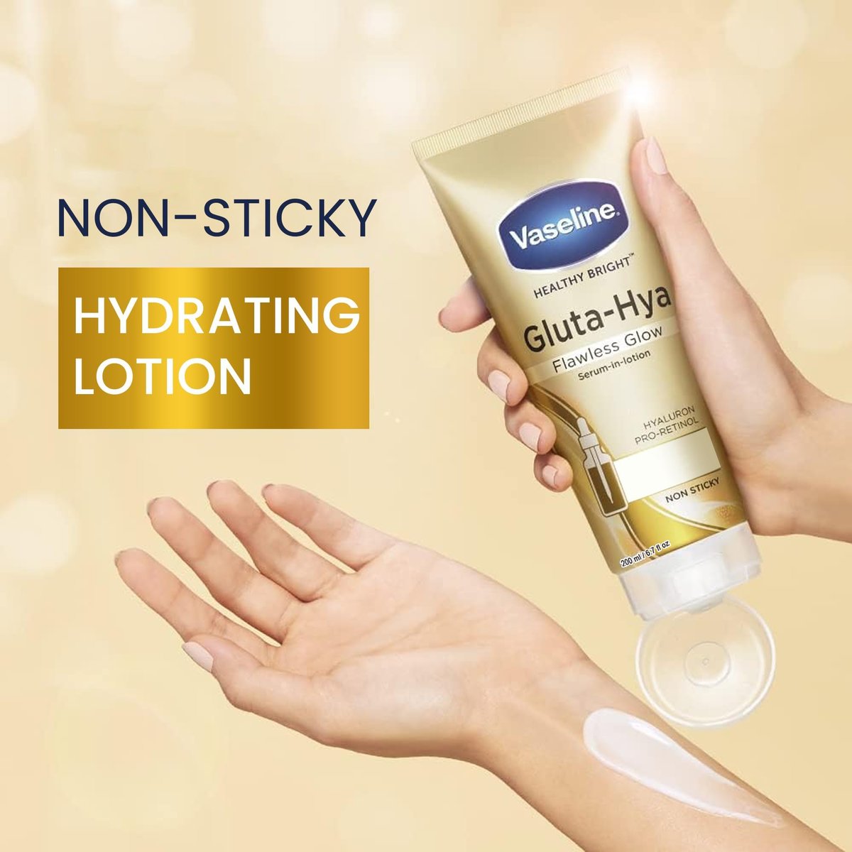 Vaseline Gluta-Hya Serum-In-Lotion, Lightweight Moisturizing Body Lotion, 200 ml / 6.7 fl oz - görsel 11