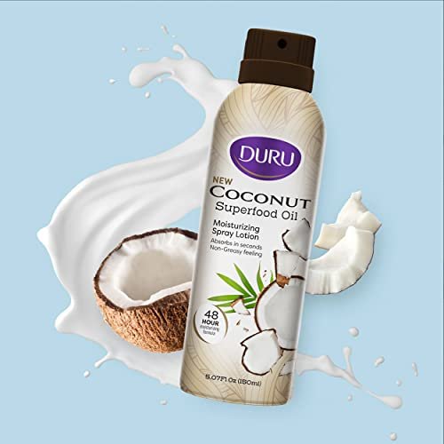 Duru Coconut Moisturizing Spray Lotion - 48 Hour Moisture Body Lotion with Coconut Oil, 5 oz - görsel 8