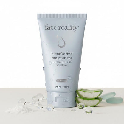 Face Reality Skincare Clearderma Moisturizer - 1 Fl Oz, Oil-Free Hydration for Acne-Prone Skin Avelisse
