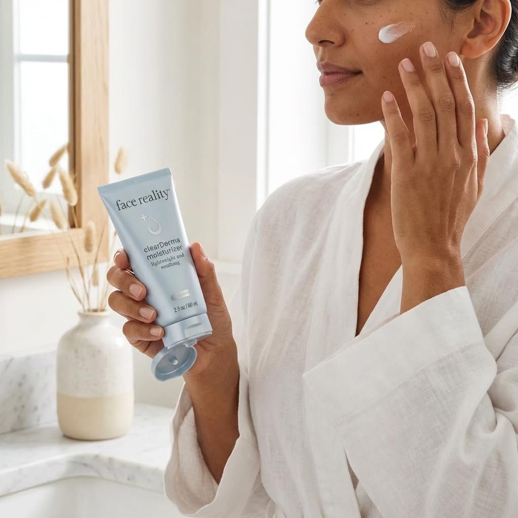 Face Reality Skincare Clearderma Moisturizer - 1 Fl Oz, Oil-Free Hydration for Acne-Prone Skin Avelisse