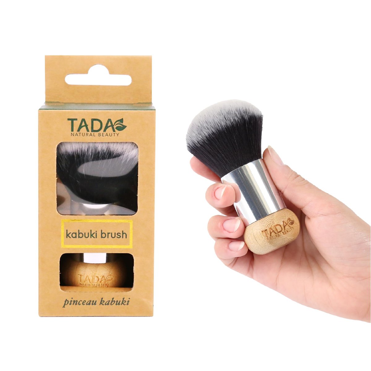 TADA Natural Beauty Kabuki Brush for Foundation, Powder, Blush & Bronzer - Premium Makeup Brush for Liquid, Powder & Cream - görsel 1