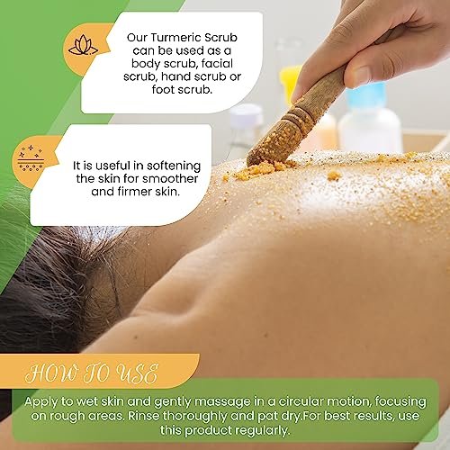 AMVital Turmeric Body Scrub - Handmade Natural Scrub for Body, Face, Hands, and Feet - Suitable for All Skin Types (7.8 oz) - görsel 8