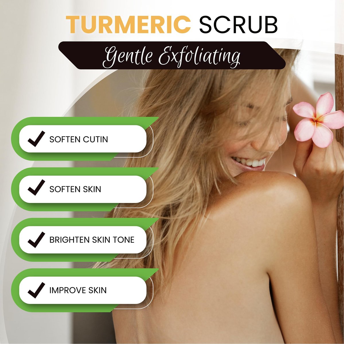 AMVital Turmeric Body Scrub - Handmade Natural Scrub for Body, Face, Hands, and Feet - Suitable for All Skin Types (7.8 oz) - görsel 11