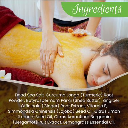 AMVital Turmeric Body Scrub - Handmade Natural Scrub for Body, Face, Hands, and Feet - Suitable for All Skin Types (7.8 oz)