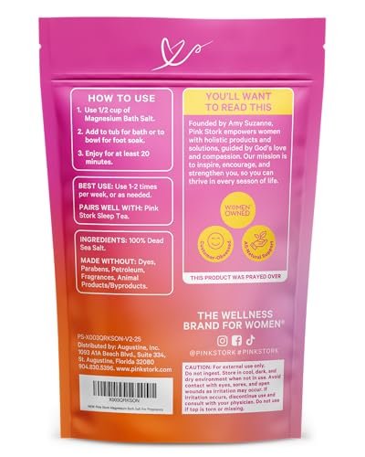 Pink Stork Pregnancy Bath Soak – Unscented Magnesium Flakes & Dead Sea Salt for Pregnancy Aches, Swollen Feet, and Stress Relief – Fragrance-Free – 2 lb Avelisse