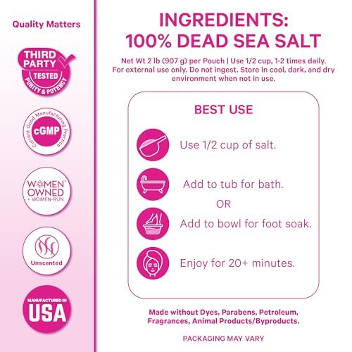 Pink Stork Pregnancy Bath Soak – Unscented Magnesium Flakes & Dead Sea Salt for Pregnancy Aches, Swollen Feet, and Stress Relief – Fragrance-Free – 2 lb Avelisse
