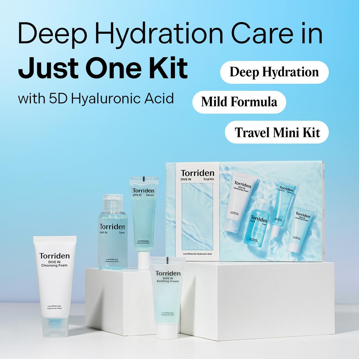 Torriden DIVE IN Trial Kit | Hyaluronic Acid Daily Skincare Set for Hydration & Travel - görsel 3