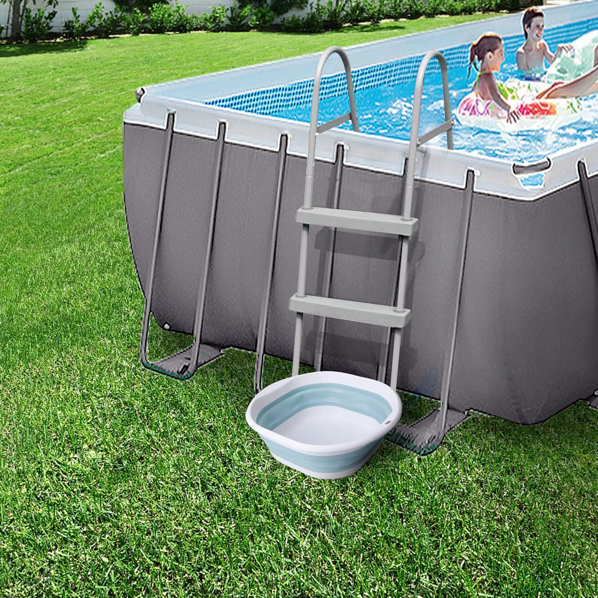 Tlswshsy Portable Pool Foot Bath - Collapsible Pool Foot Wash Basin Tub for Above Ground Swimming Pools Accessories Avelisse