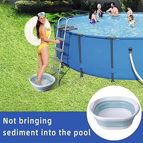 Tlswshsy Portable Pool Foot Bath - Collapsible Pool Foot Wash Basin Tub for Above Ground Swimming Pools Accessories Avelisse