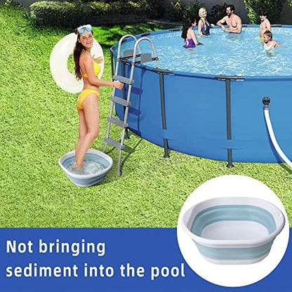 Tlswshsy Portable Pool Foot Bath - Collapsible Pool Foot Wash Basin Tub for Above Ground Swimming Pools Accessories Avelisse