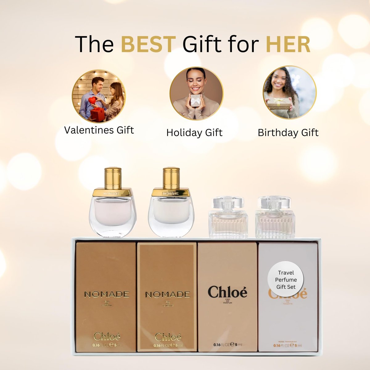 Chloe Perfume for Women Mini Variety Gift Set – 4-Piece Splash Collection, 0.17 Fl Oz Each Avelisse