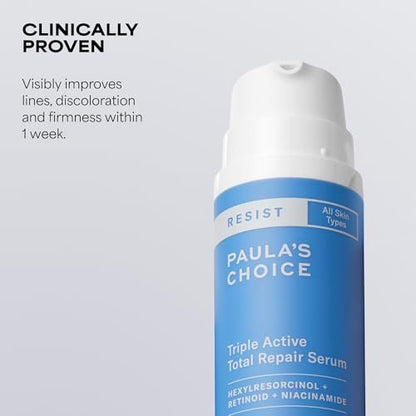 Paula's Choice RESIST Triple Active Total Repair Serum – 3-in-1 Anti-Aging Serum with Niacinamide & Retinoid for Wrinkles, Dark Spots & Firmness, Fragrance-Free, 1 Fl Oz Avelisse