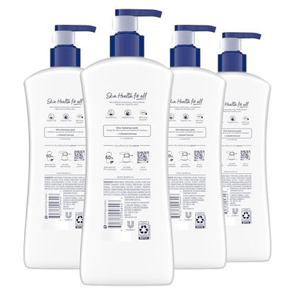 Vaseline Intensive Care Body Lotion 4 Pack Sensitive Skin Relief for Dry Skin with Colloidal Oatmeal and Ultra-Hydrating Lipids, 20.3 oz Each Avelisse