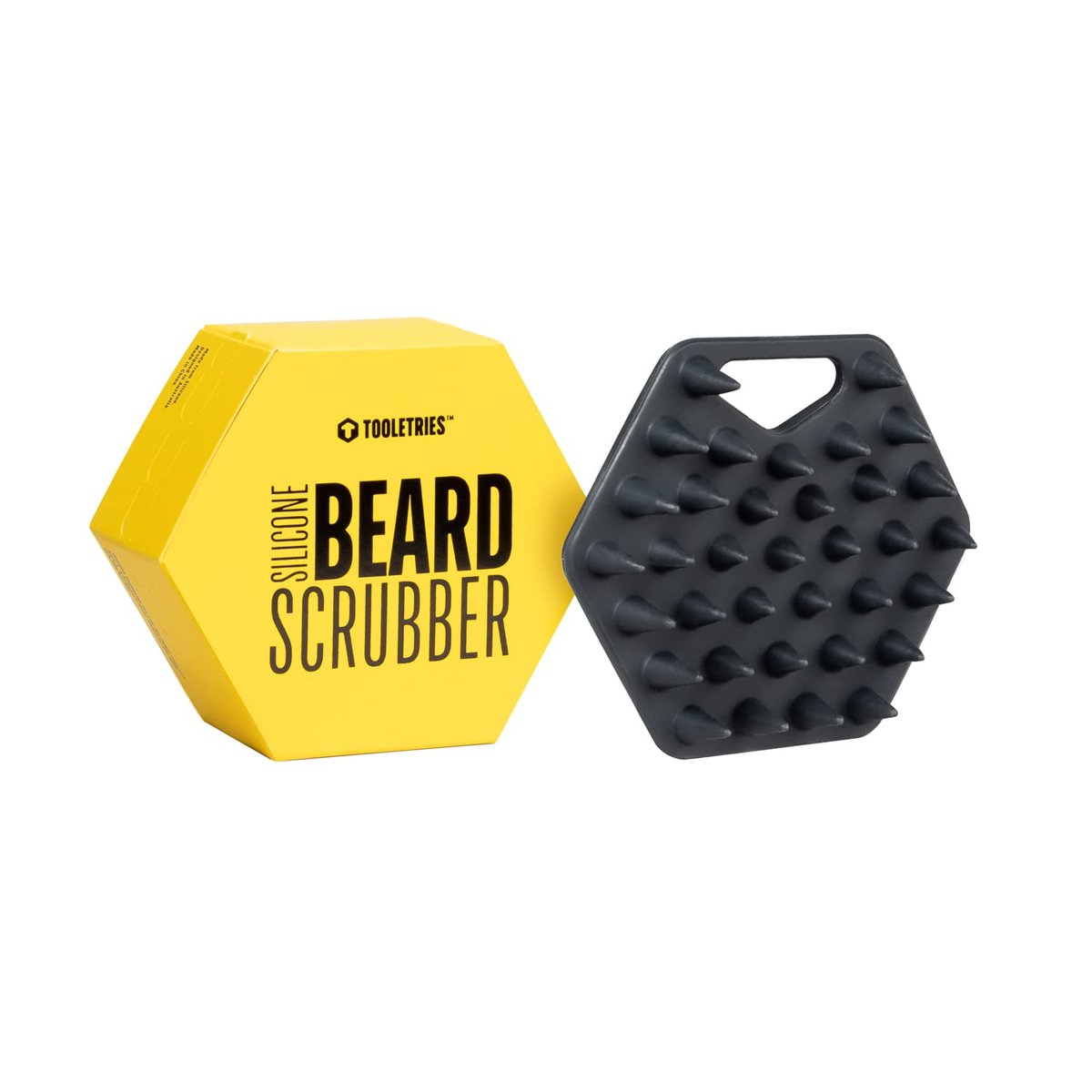 TOOLETRIES Beard Scrubber - Silicone Beard Brush & Exfoliator for Men, Deep Cleans & Unclogs Pores, Ergonomic Handle Design, Removes Beardruff - Charcoal Avelisse