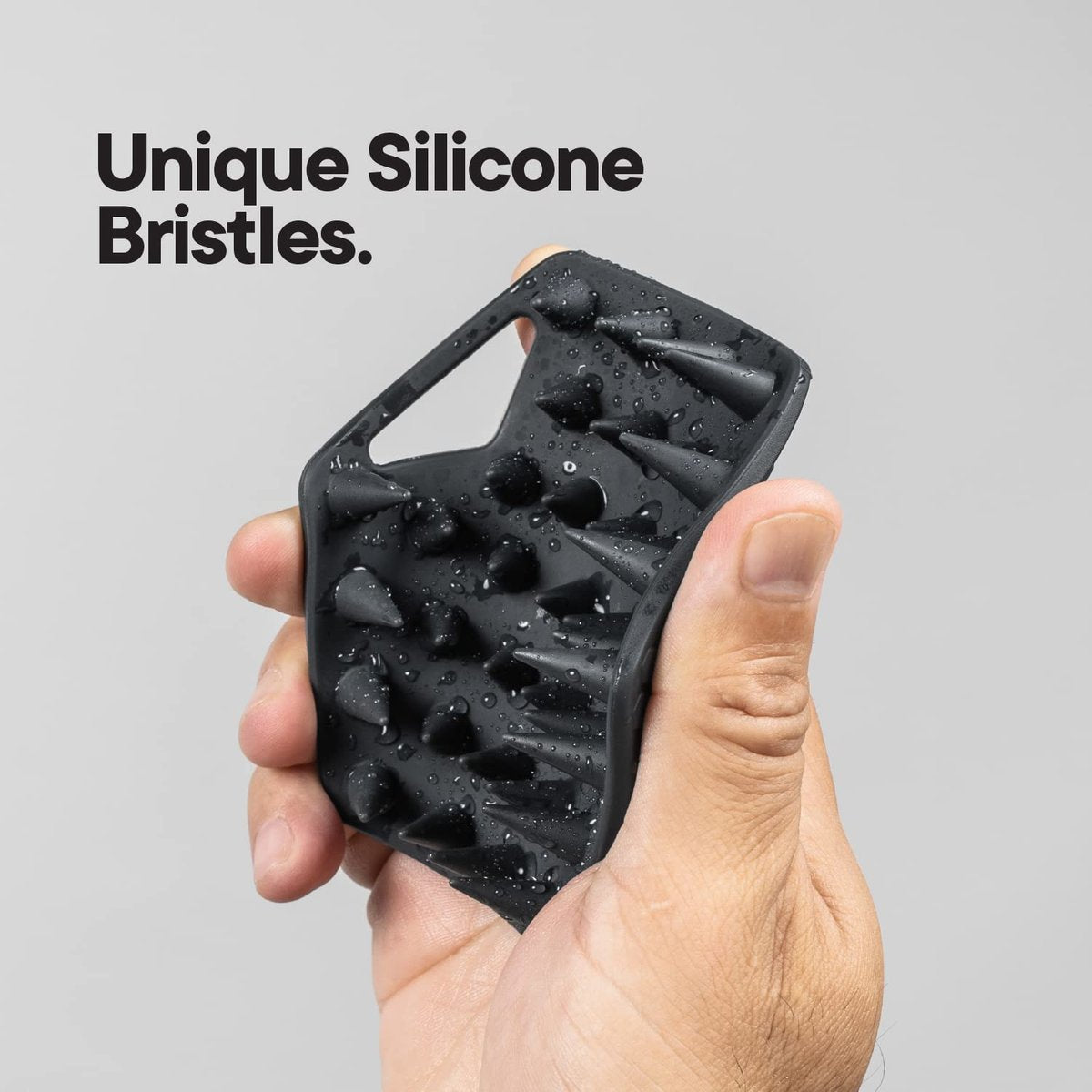 TOOLETRIES Beard Scrubber - Silicone Beard Brush & Exfoliator for Men, Deep Cleans & Unclogs Pores, Ergonomic Handle Design, Removes Beardruff - Charcoal Avelisse