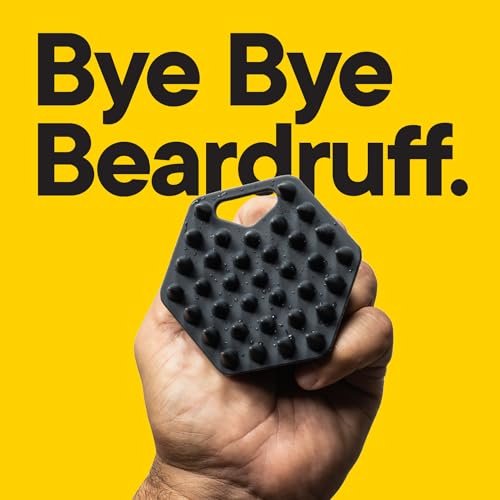 TOOLETRIES Beard Scrubber - Silicone Beard Brush & Exfoliator for Men, Deep Cleans & Unclogs Pores, Ergonomic Handle Design, Removes Beardruff - Charcoal Avelisse