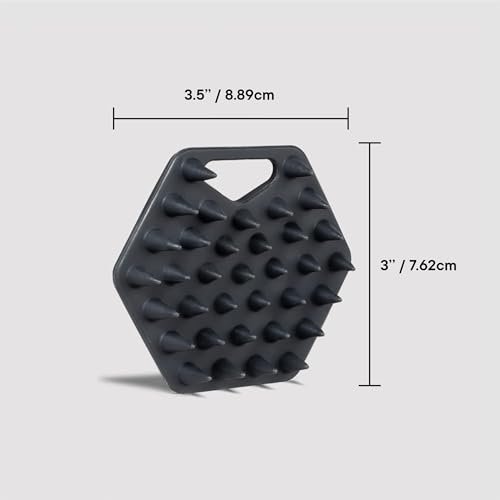 TOOLETRIES Beard Scrubber - Silicone Beard Brush & Exfoliator for Men, Deep Cleans & Unclogs Pores, Ergonomic Handle Design, Removes Beardruff - Charcoal Avelisse