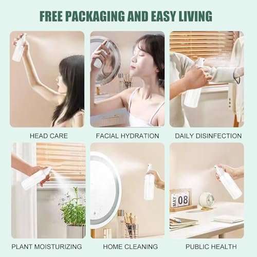 HAALII Small Spray Bottle Set - 2x50ml & 2x100ml Clear Empty Fine Mist Plastic Mini Travel Bottles, Refillable Containers - görsel 10