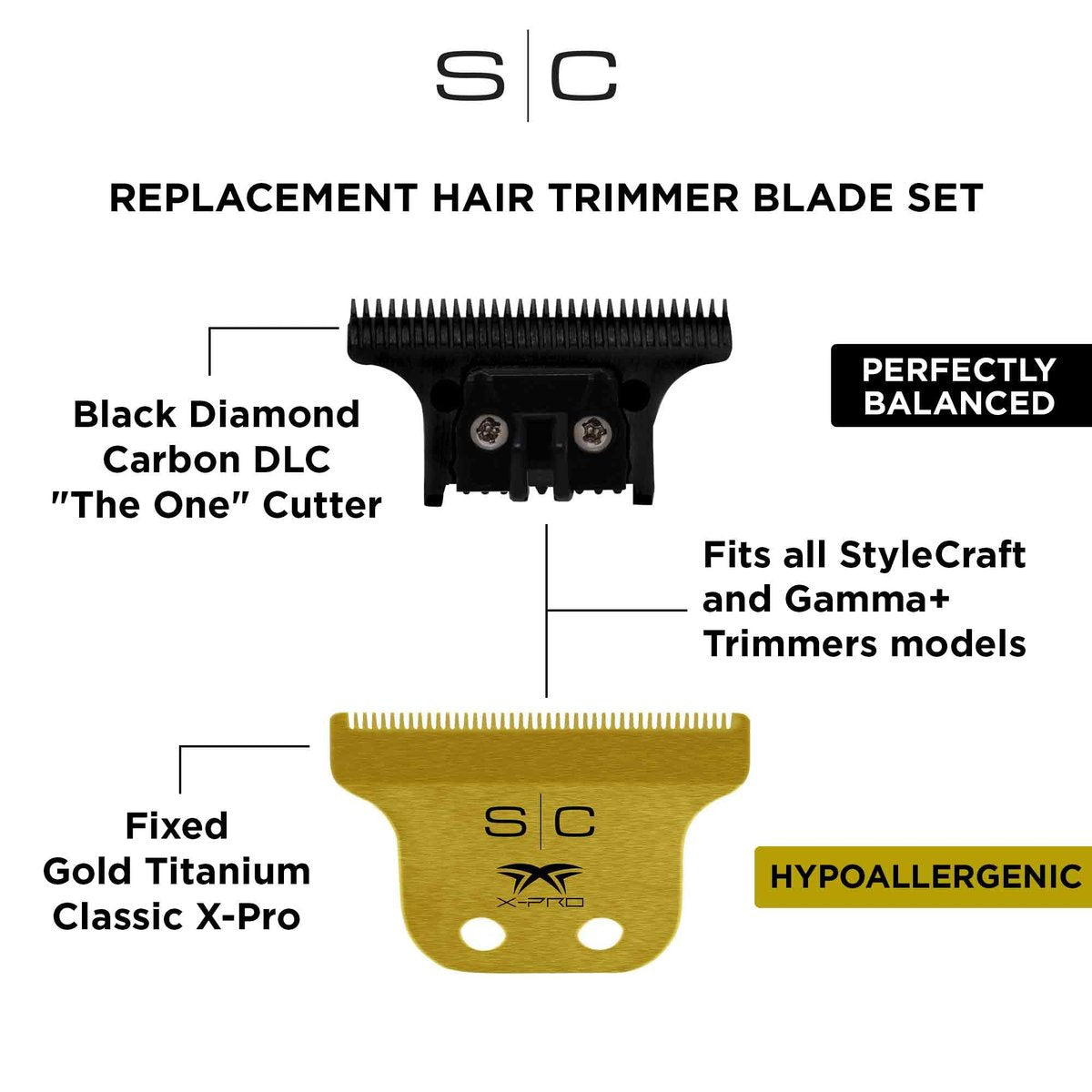 StyleCraft Flex Professional Modular Cordless Hair Trimmer with Super-Torque Motor and 3 Interchangeable Lids Avelisse