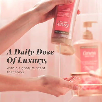Caress Daily Silk Body Wash White Peach & Orange Blossom, 20 fl oz (4-Pack) - Moisturizing Shower Gel for Silky Soft Skin Avelisse