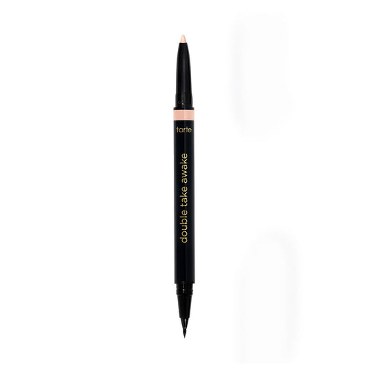 Tarte Double Take Awake Micro Liquid Liner – 2-in-1 Amazonian Clay-Infused Eyeliner Pen for Bold, Wide-Awake Eyes, Longwear, Waterproof, Vegan & Cruelty-Free, Full Size, Black Avelisse