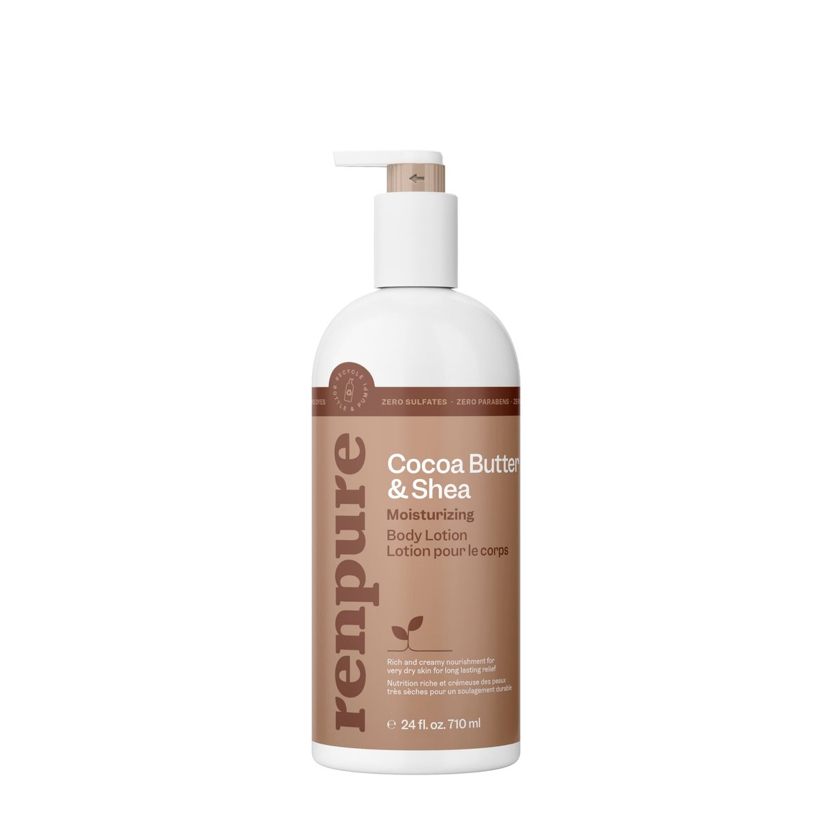 Renpure Cocoa Butter & Shea Butter Ultra-Hydrating Body Lotion – Rich & Creamy Formula for Long Lasting Hydration – For Dry to Very Dry Skin – 24 Fl Oz - görsel 1