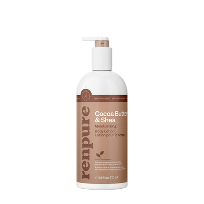 Renpure Cocoa Butter & Shea Butter Ultra-Hydrating Body Lotion – Rich & Creamy Formula for Long Lasting Hydration – For Dry to Very Dry Skin – 24 Fl Oz