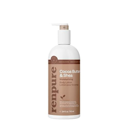 Renpure Cocoa Butter & Shea Butter Ultra-Hydrating Body Lotion – Rich & Creamy Formula for Long Lasting Hydration – For Dry to Very Dry Skin – 24 Fl Oz
