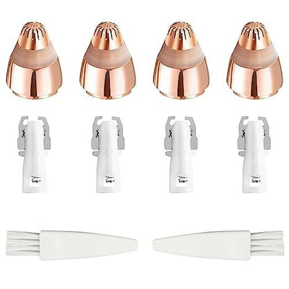 4 Pack Replacement Heads for Flawless Hair Remover with 2 Cleaning Brushes – Compatible with Finishing Touch Flawless Facial Hair Remover