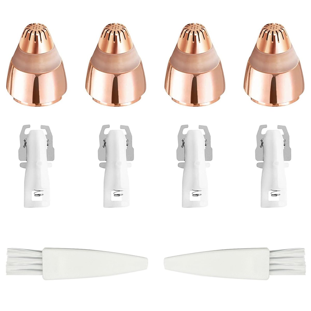 4 Pack Replacement Heads for Flawless Hair Remover with 2 Cleaning Brushes – Compatible with Finishing Touch Flawless Facial Hair Remover - görsel 1