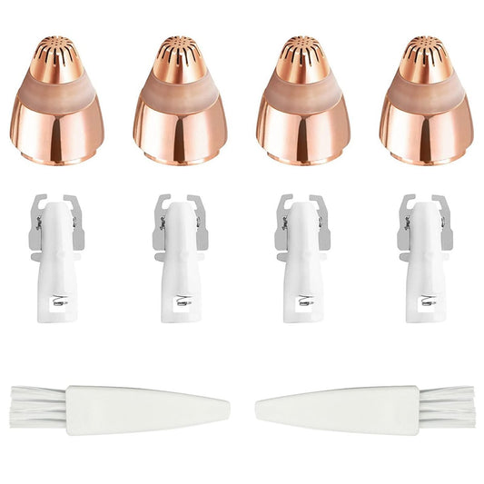4 Pack Replacement Heads for Flawless Hair Remover with 2 Cleaning Brushes – Compatible with Finishing Touch Flawless Facial Hair Remover