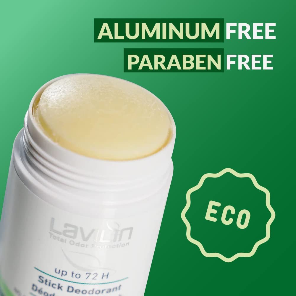 Lavilin Aluminum Free Natural Deodorant for Women and Men - Up to 72 Hours Odor Control, 2.2 oz Avelisse