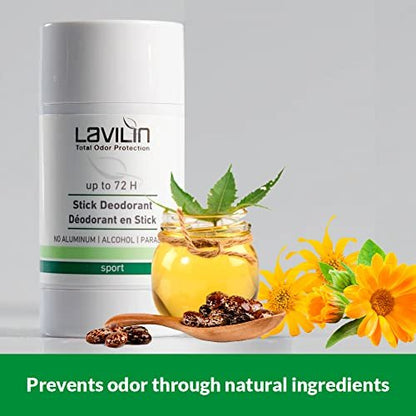Lavilin Aluminum Free Natural Deodorant for Women and Men - Up to 72 Hours Odor Control, 2.2 oz Avelisse