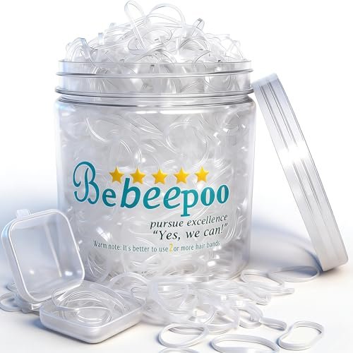 Clear Hair Elastics – 2000pcs Mini Rubber – Clear & Invisible: The transparent design makes these elastics – Image 2