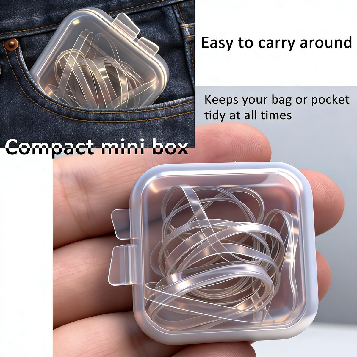 Clear Hair Elastics – 2000pcs Mini Rubber – Fitness enthusiasts who want a secure but non-damaging hold during – Image 9