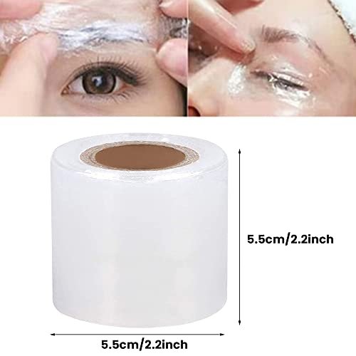 AIYUENCICI Disposable Eyebrow Tattoo Plastic Wrap Preservative Film with Microblading Kit for Lip Blush, Eyebrow Lamination Lash Lift Permanent Make Up Cling Cover Tape Roll Transparent 2 Pack - görsel 10