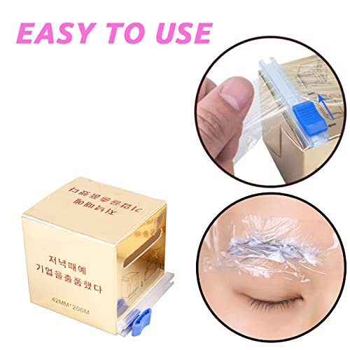AIYUENCICI Disposable Eyebrow Tattoo Plastic Wrap Preservative Film with Microblading Kit for Lip Blush, Eyebrow Lamination Lash Lift Permanent Make Up Cling Cover Tape Roll Transparent 2 Pack - görsel 4
