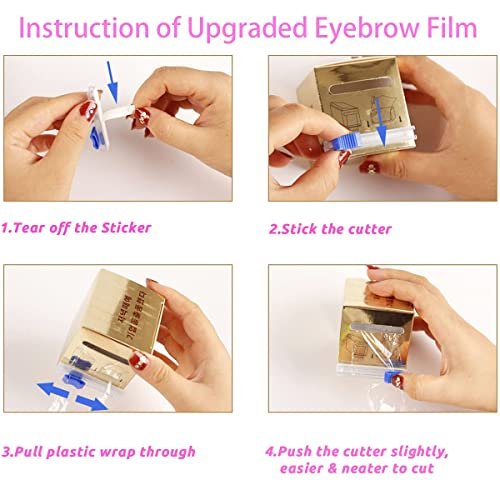 AIYUENCICI Disposable Eyebrow Tattoo Plastic Wrap Preservative Film with Microblading Kit for Lip Blush, Eyebrow Lamination Lash Lift Permanent Make Up Cling Cover Tape Roll Transparent 2 Pack - görsel 8