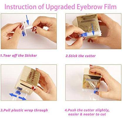 AIYUENCICI Disposable Eyebrow Tattoo Plastic Wrap Preservative Film with Microblading Kit for Lip Blush, Eyebrow Lamination Lash Lift Permanent Make Up Cling Cover Tape Roll Transparent 2 Pack