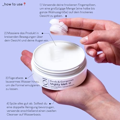 Geek & Gorgeous Mighty Melt Cleansing Balm – Gentle Makeup Remover for All Skin Types, 3.31 oz Avelisse