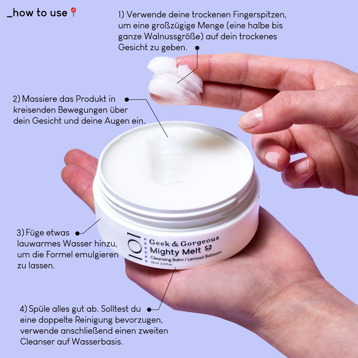 Geek & Gorgeous Mighty Melt Cleansing Balm – Gentle Makeup Remover for All Skin Types, 3.31 oz Avelisse