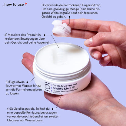 Geek & Gorgeous Mighty Melt Cleansing Balm – Gentle Makeup Remover for All Skin Types, 3.31 oz Avelisse