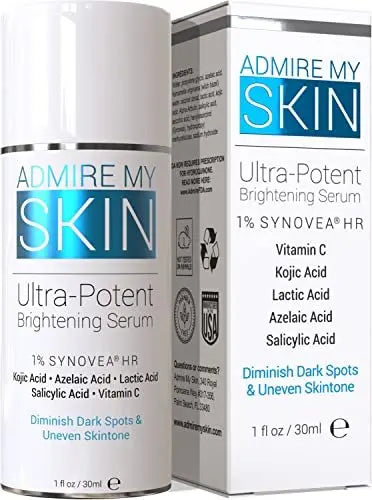 Admire My Skin Dark Spot Corrector Remover for Face - Brightening Discoloration Correcting Serum with Kojic Acid and Azelaic Acid for Melasma and Sun Spots 1oz Avelisse