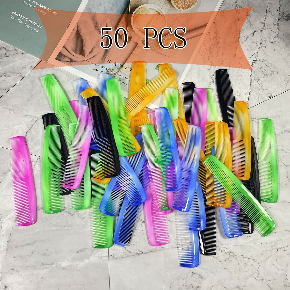 zYoung 50 Pcs Hair Combs Set - Fine Plastic Pocket Combs for Women and Men - görsel 3