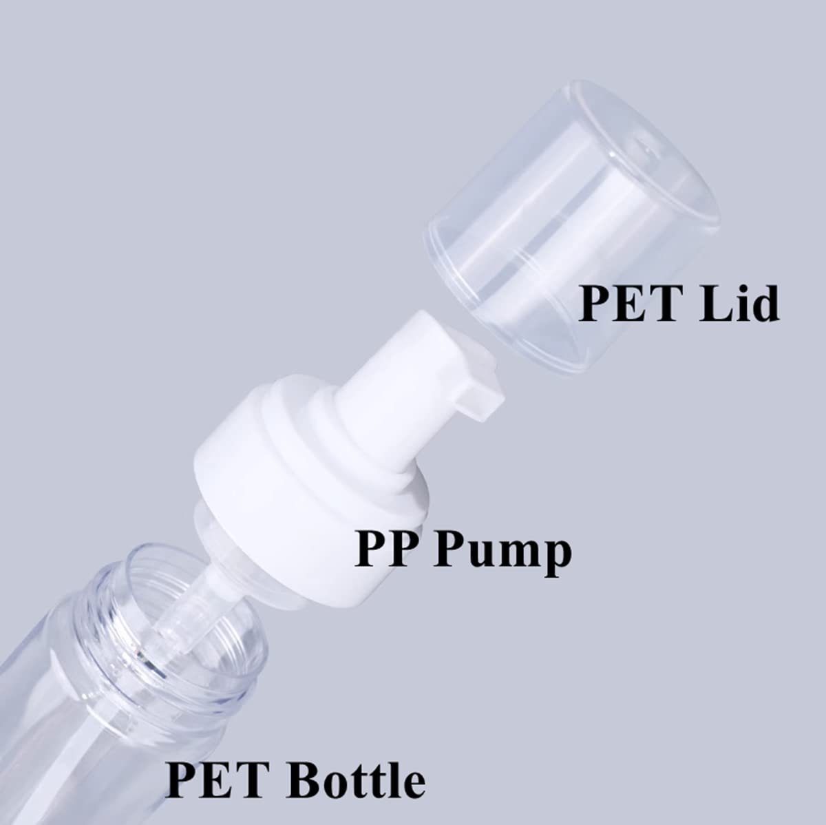 2-Pack 200ml/7oz Foaming Pump Bottle Dispenser - Transparent Empty Spray Bottles for Hand Soap, Dish Soap & More - Ombre Plastic - görsel 9