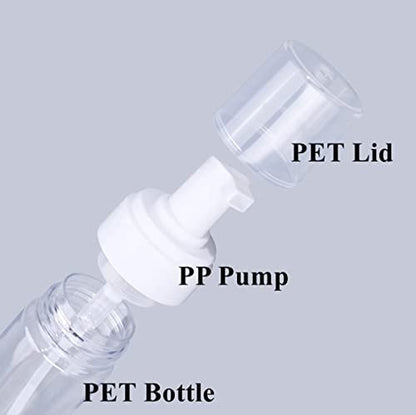 2-Pack 200ml/7oz Foaming Pump Bottle Dispenser - Transparent Empty Spray Bottles for Hand Soap, Dish Soap & More - Ombre Plastic