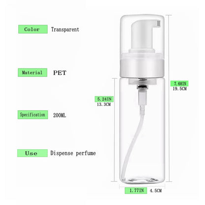 2-Pack 200ml/7oz Foaming Pump Bottle Dispenser - Transparent Empty Spray Bottles for Hand Soap, Dish Soap & More - Ombre Plastic