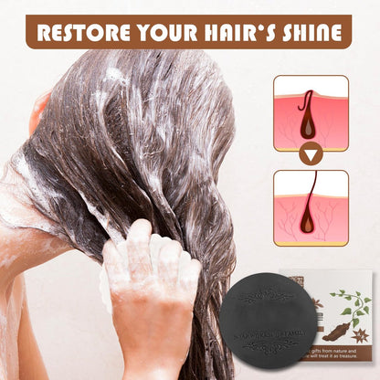 Fallopia Multiflora Shampoo Bar 3-Pack for Black & Thick Hair - He Shou Wu Shampoo Soap, Deeply Cleanses Scalp & Hair, Promotes Growth, Prevents Hair Loss