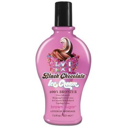 Brown Sugar Double Dark Black Chocolate Ice Cream 400X Tanning Lotion - Advanced Bronzer for Indoor/Outdoor Tanning, 7.5 oz